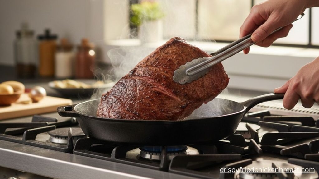 1st step for making Slow Cooker Roast Beef and Gravy