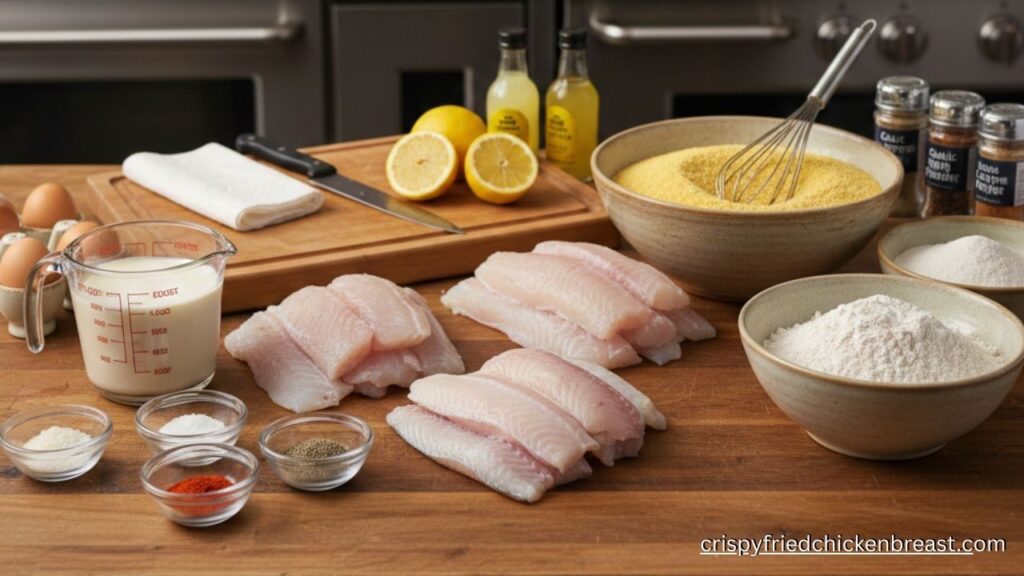 American Style Fish Fry all ingredients