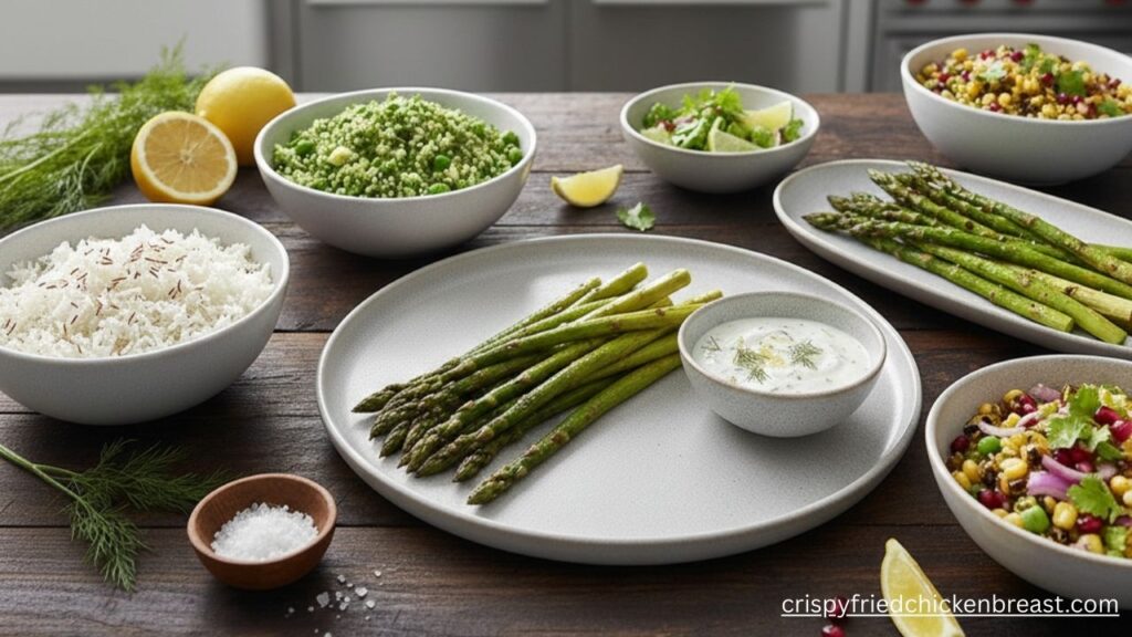 Serving tips for Grilled Salmon with site dishes