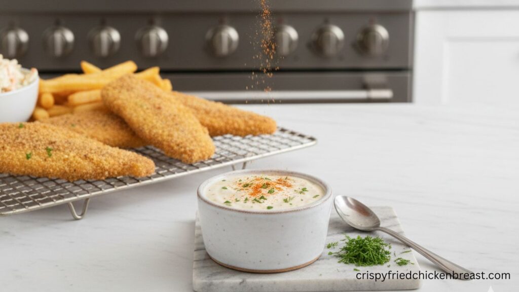 For The American Style Fried Fish Tartar Sauce Final Look