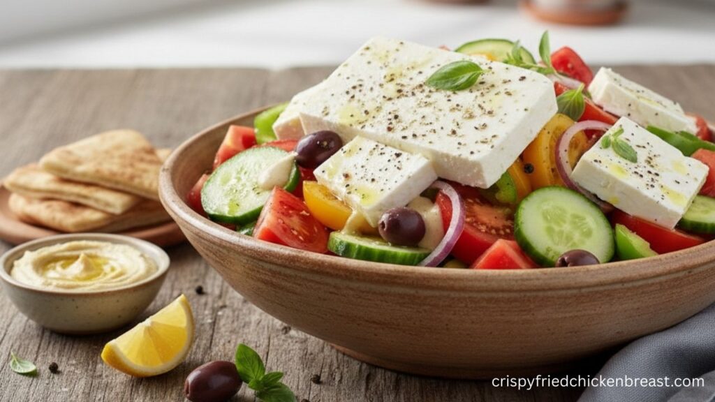 Final image of Authentic Greek Salad Recipe (Horiatiki) with delicious look