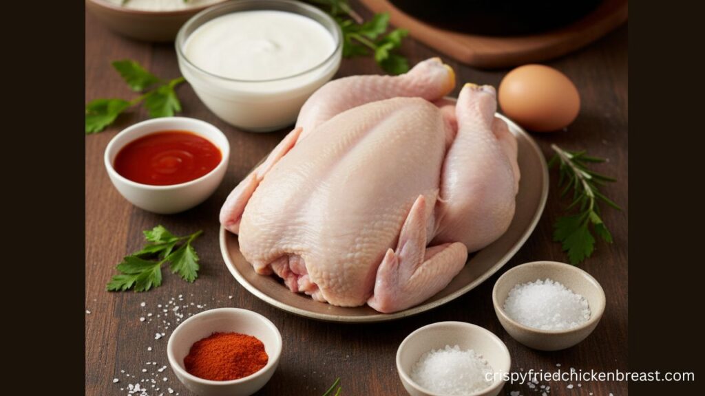 Ingredients for the marinade of Hot & Spicy Fried Chicken