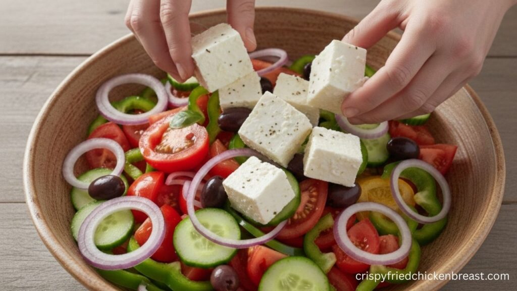 5th step for making Authentic Greek Salad Recipe (Horiatiki)