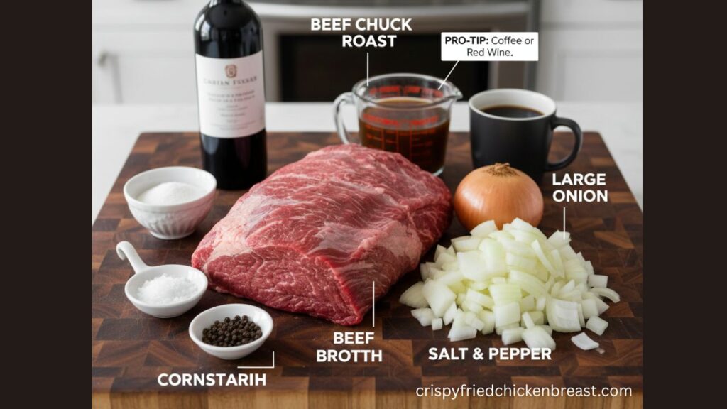 All Ingredients witch is need for Slow Cooker Roast Beef and Gravy