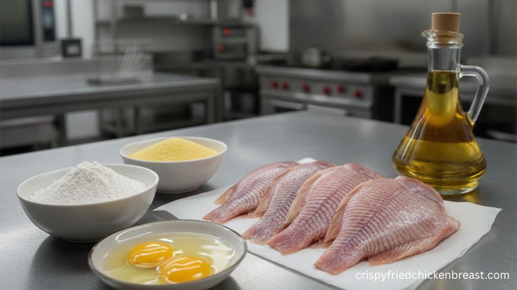 For Crispy Fried Tilapia Recipe main and crispy coating ingredients