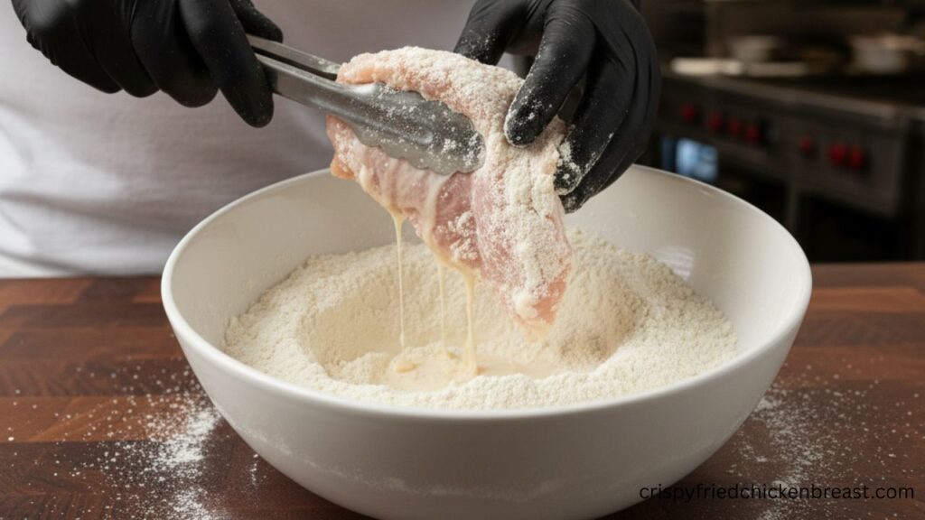 For Crispy Fried Chicken Breast Coat the Chicken