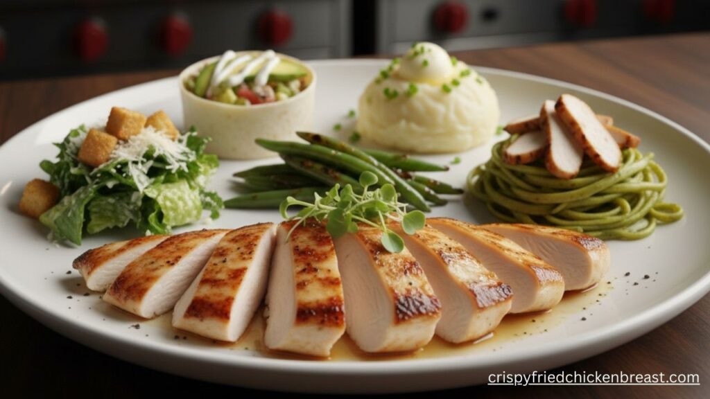 Final image for Perfect Pan-Fried Chicken Breast with different site dishes