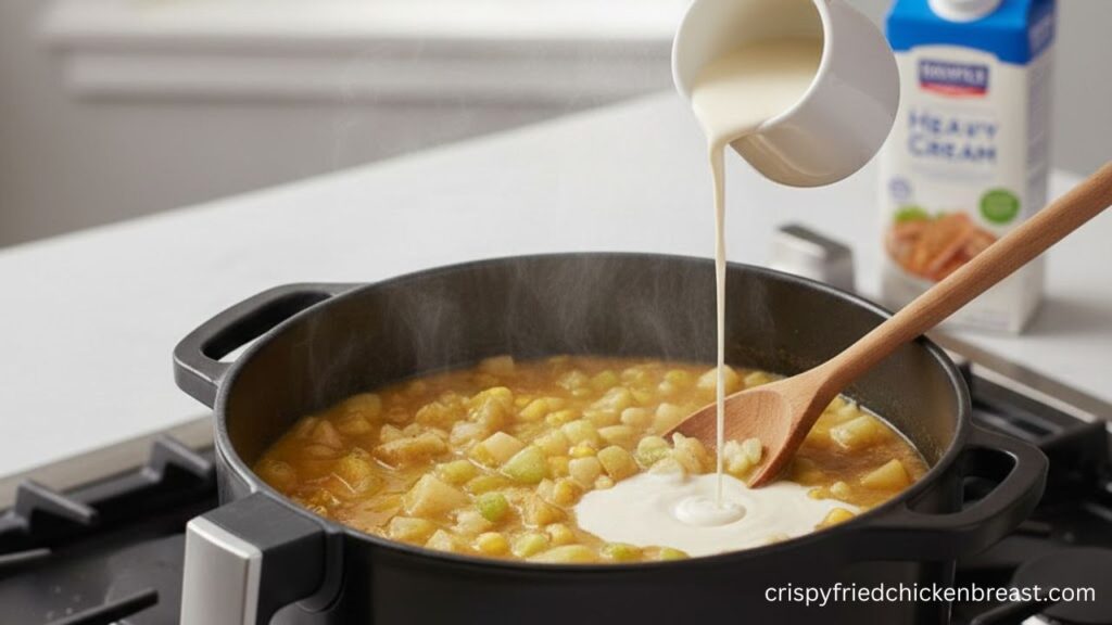 5th step for making Air Fryer Fish Chowder