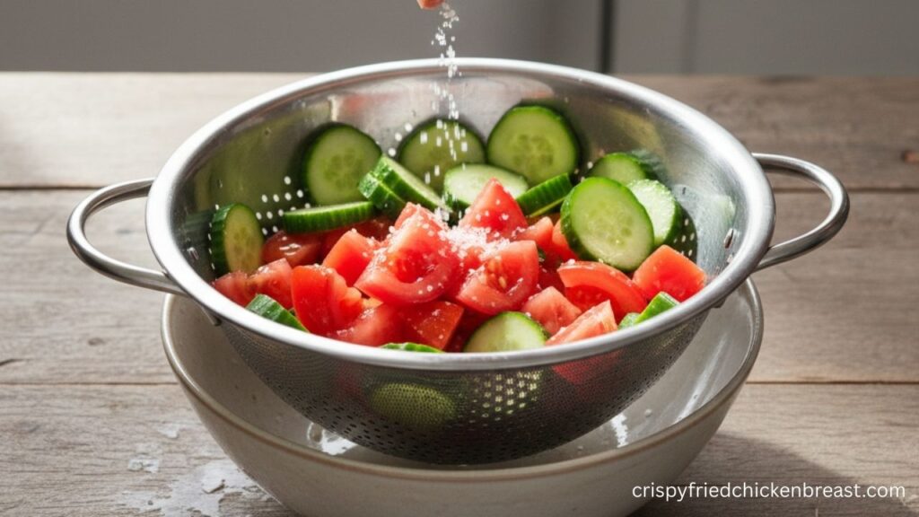 1st step for making Authentic Greek Salad Recipe (Horiatiki)