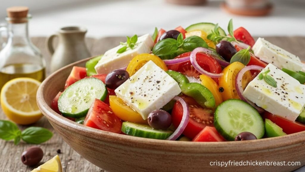 Title Image Of The Authentic Greek Salad Recipe (Horiatiki)