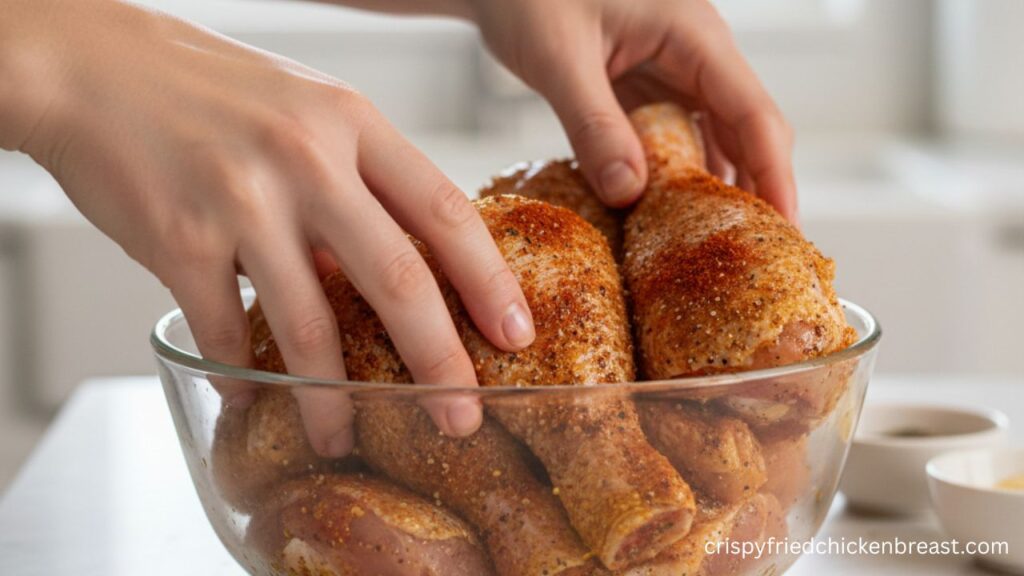 4th step to make Oven Baked Chicken Legs