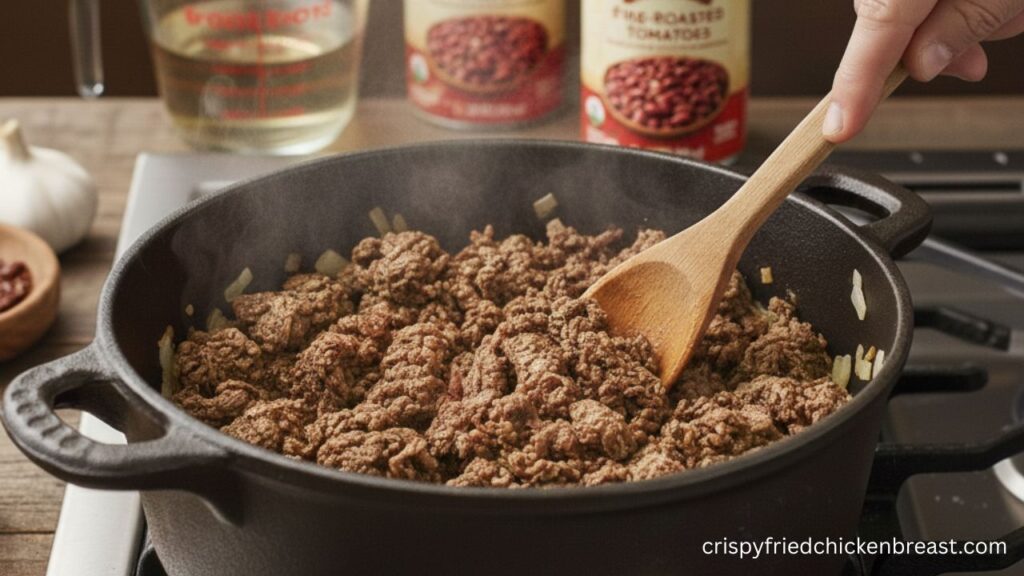 4th step to make Classic Beef Chili