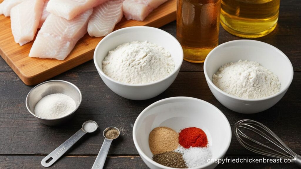 Ingredients needed for making The Most Crunchiest Beer Battered Fish