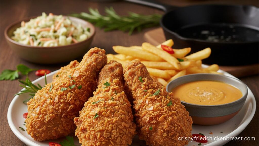 Hot & Spicy Fried Chicken final image  with special and delicious sauce