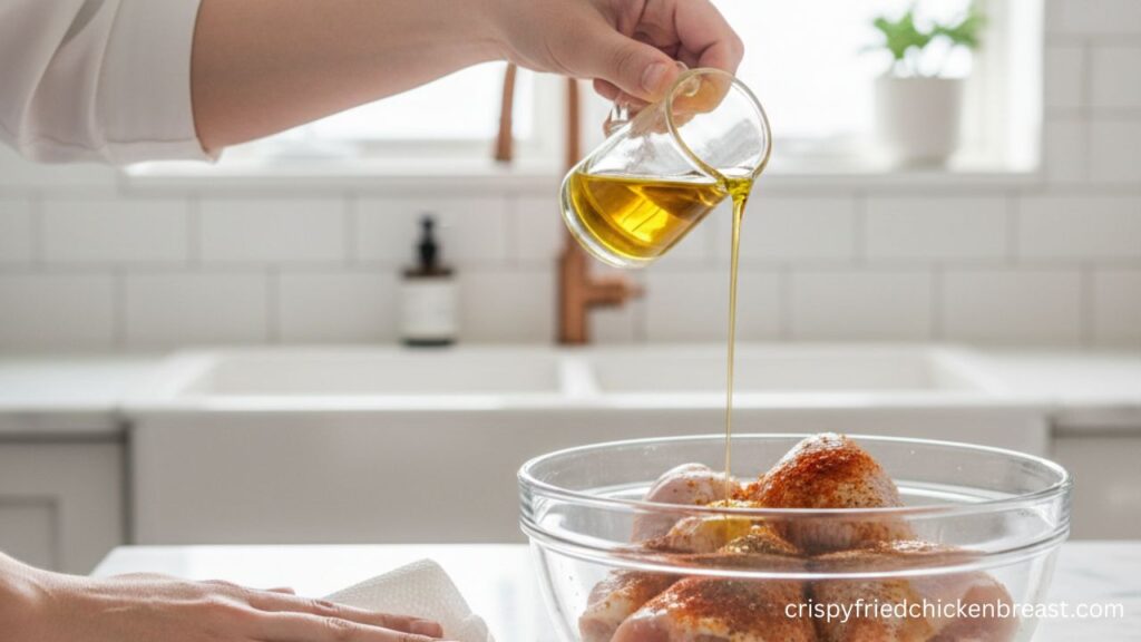 2nd step to make Oven Baked Chicken Legs