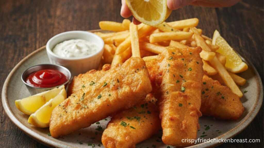 Classic way to serve The Most Crunchiest Beer Battered Fish