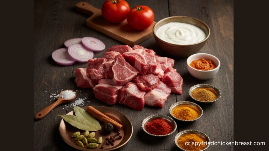 All ingredients for making Indian Lamb Curry