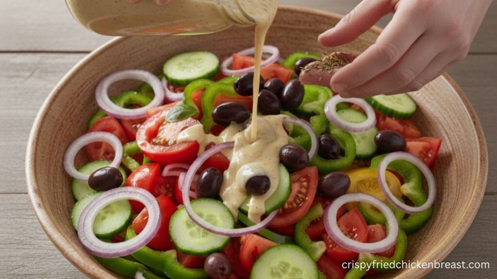 4th step for making Authentic Greek Salad Recipe (Horiatiki)